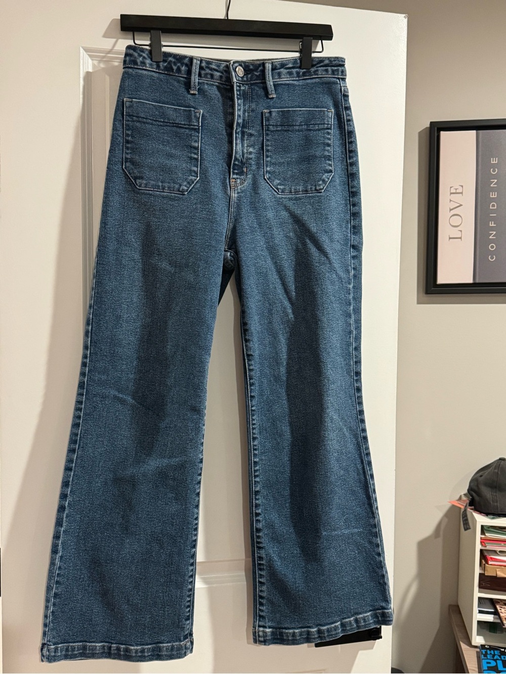 Just Black Dark Blue Wide-Leg High-Rise Jeans